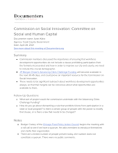 Commission on Social Innovation: Committee on Social and Human Capital