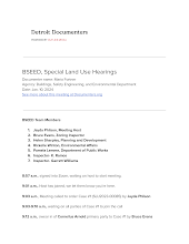 BSEED, Special Land Use Hearings