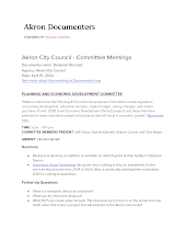 Akron City Council - Committee Meetings (REMOTE OPTION)