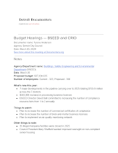 Budget Hearings — BSEED and CRIO