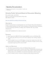 Omaha Public Schools Board of Education Meeting
