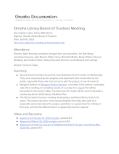 Omaha Library Board of Trustees Meeting