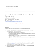 Spokane Regional Health District's Board of Health Regular Meeting