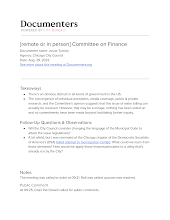 [remote or in person] Committee on Finance