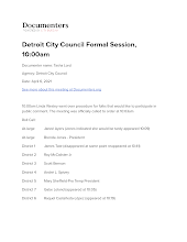 Detroit City Council Formal Session, 10:00am