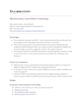 Wednesday committee meetings