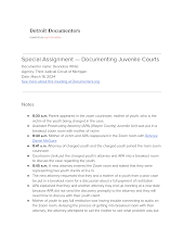 Special Assignment — Documenting Juvenile Courts