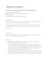 Omaha Planning Department Board Meeting