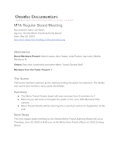 MTA Regular Board Meeting