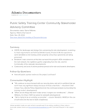 Public Safety Training Center Community Stakeholder Advisory Committee