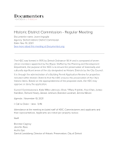Historic District Commission - Regular Meeting