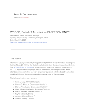WCCCD, Board of Trustees — IN-PERSON ONLY!