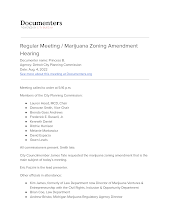 Regular Meeting / Marijuana Zoning Amendment Hearing