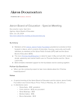Akron Board of Education - Special Meeting