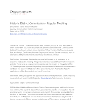 Historic District Commission - Regular Meeting