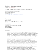 Quality of Life, Arts, and Culture Committee