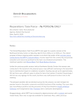 Reparations Task Force - IN-PERSON ONLY