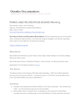 PARKS AND RECREATION BOARD Meeting