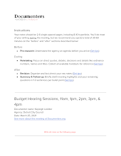 Budget Hearing Sessions, 11am, 1pm, 2pm, 3pm, & 4pm