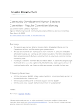 Community Development/Human Services Committee - Regular Committee Meeting