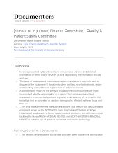 [remote or in person] Finance Committee + Quality & Patient Safety Committee