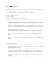 Joint Committee: Finance; Public Safety