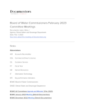 Board of Water Commissioners February 2023 Committee Meetings