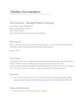 City Council - Budget Public Hearing