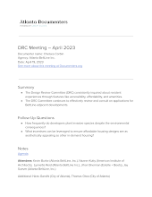 DRC Meeting – April 2023