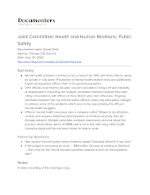 Joint Committee: Health and Human Relations; Public Safety