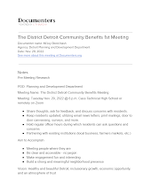 The District Detroit Community Benefits 1st Meeting
