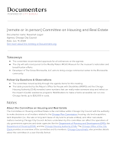 [remote or in person] Committee on Housing and Real Estate