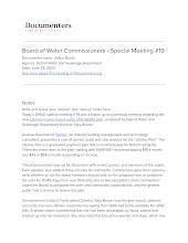 Board of Water Commissioners - Special Meeting #19