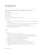 People's Budget Chicago 2021: Brighton Park (in-person)
