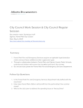 City Council Work Session & City Council Regular Session