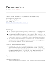 [remote or in person] Committee on Finance