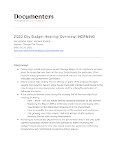 2022 City Budget Hearing [Overview] MORNING