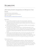 Alternative Health Intervention and Response Task Force