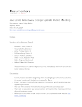 Joe Lewis Greenway Design Update Public Meeting