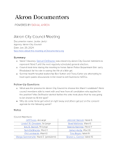 Akron City Council Meeting