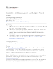 Committee on Finance, Audit and Budget + Transit Board