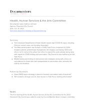 Health Human Services and the Arts Committee