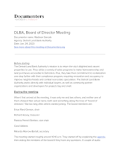 DLBA, Board of Director Meeting