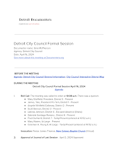 Detroit City Council Formal Session