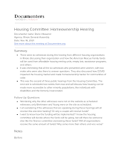 Housing Committee: Homeownership Hearing