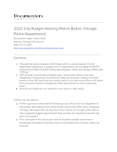 2022 City Budget Hearing [Police Board, Chicago Police Department]