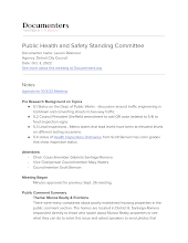 Public Health and Safety Standing Committee