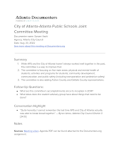City of Atlanta-Atlanta Public Schools Joint Committee Meeting