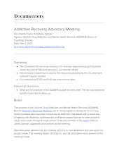Addiction Recovery Advocacy Meeting