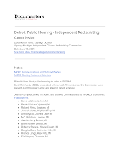Detroit Public Hearing - Independent Redistricting Commission